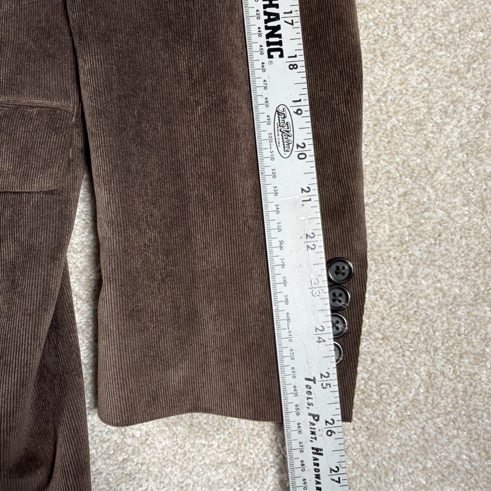 Chaps Mens‎ Corduroy Blazer 42L Brown Suade Paisley Lining Sport Coat Jacket - Picture 6 of 10